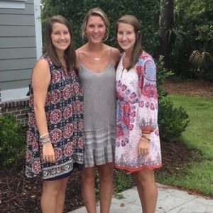 colorful dress with elastic waste band